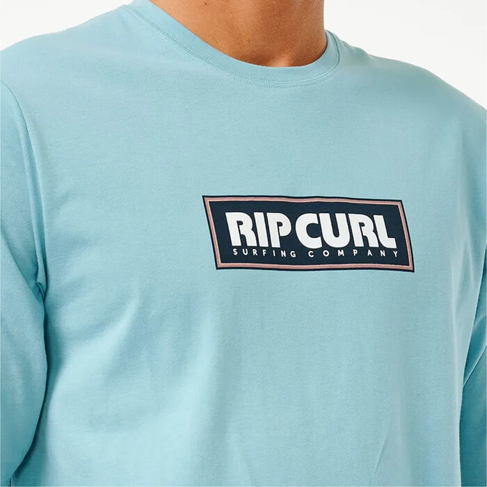 2024 Rip Curl Mens Icons Of Surf Short Sleeve UV Tee 12FMRV - Dusty Blue